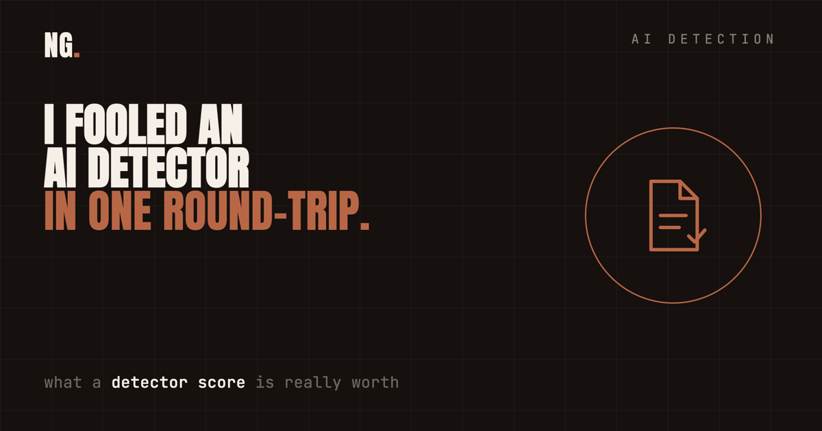 Clever AI Detector: I fooled it in one round-trip