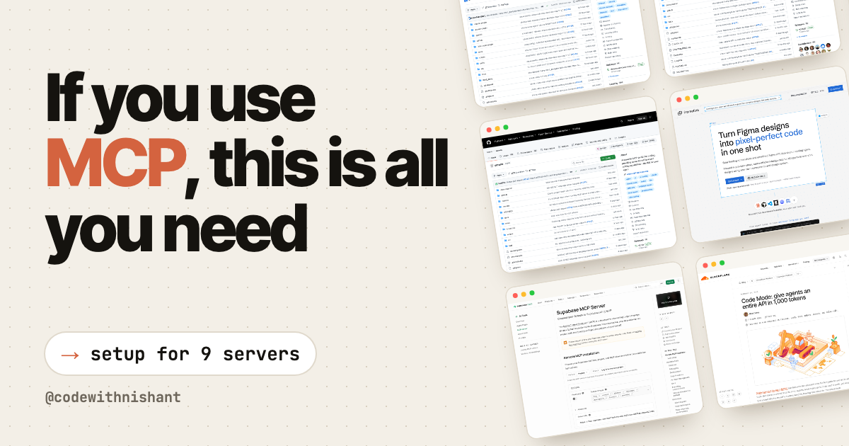 If you use MCP, this is all you need: setup for 9 MCP servers